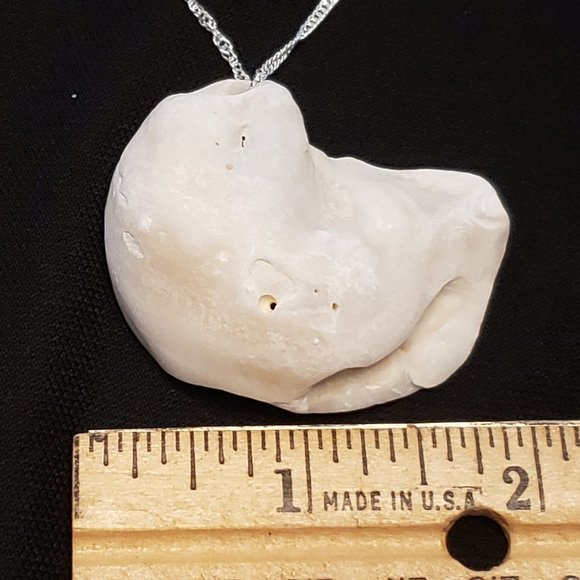 Ocean Treasures Collection artisan shell necklace w/20" 925plated Sterling chain - Picture 2 of 4